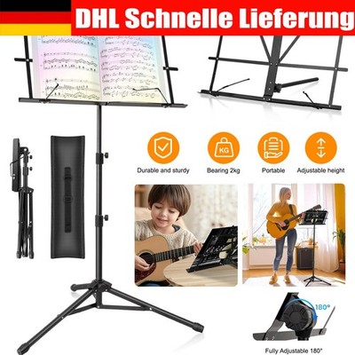 Musik Notenständer Klappbar 2in1 Höhenverstellbar für Kinder Erwachsene Gitarre