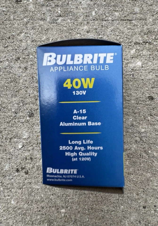 NEW Bulbrite Appliance Bulb 40w Clear A-15 40A15C 2500 Hours - Image 2 of 4