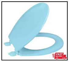 Beveled Standard round Toilet Seat in Light Blue Free Ship NEW