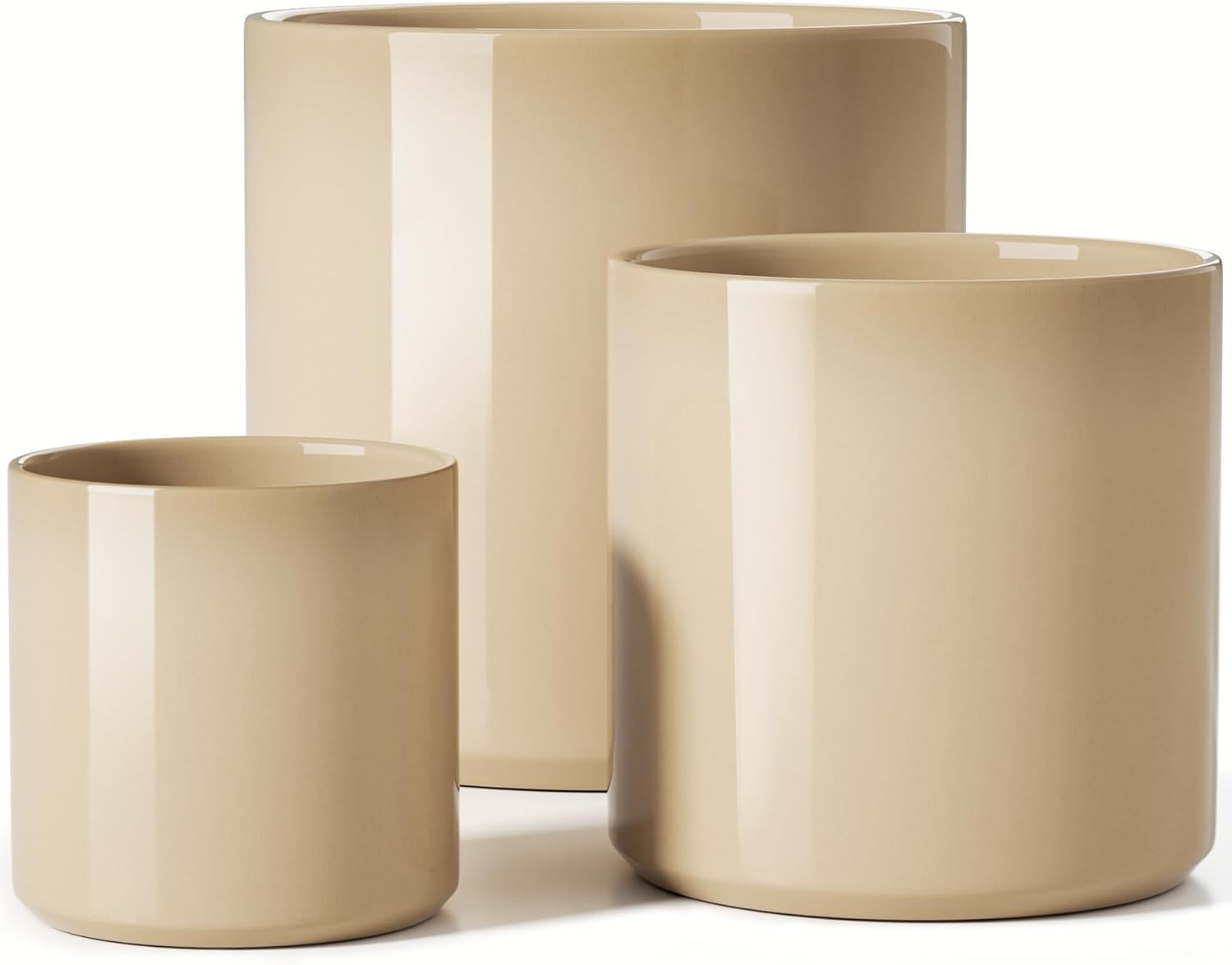 10/8/6 Inch Indoor Planters with Draiange Hole,Ceramic Pots for Plants,Silicone
