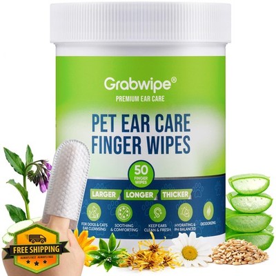 Grabwipe Dog Ear Wipes 50 Ct Fragrance Free Botanical Extracts