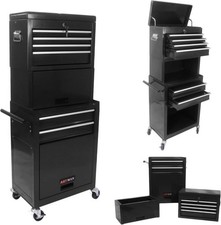 6-drawer Rolling Tool Chest Storage Cabinet Toolbox Combo Locking W Riser Black