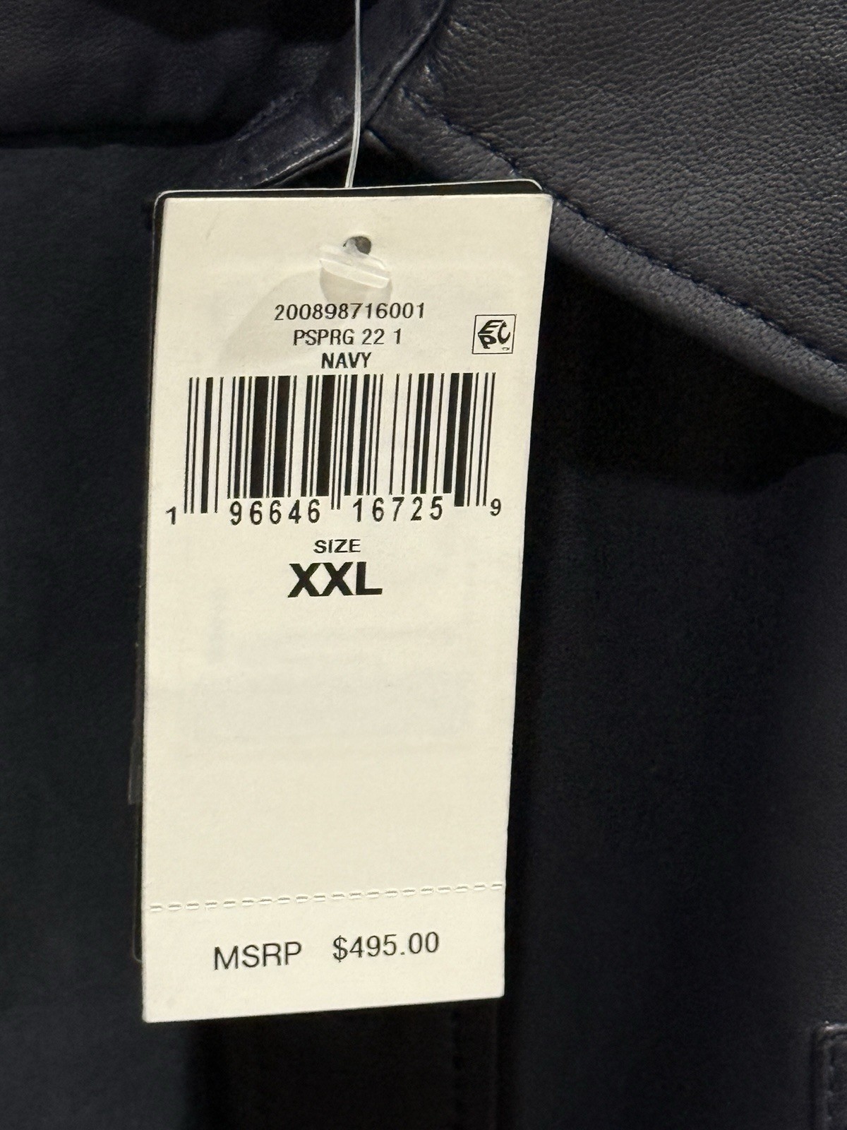 Ralph Lauren LAUREN navy Leather Shirt  XXL NWT Retail $495 Rare Size image 6