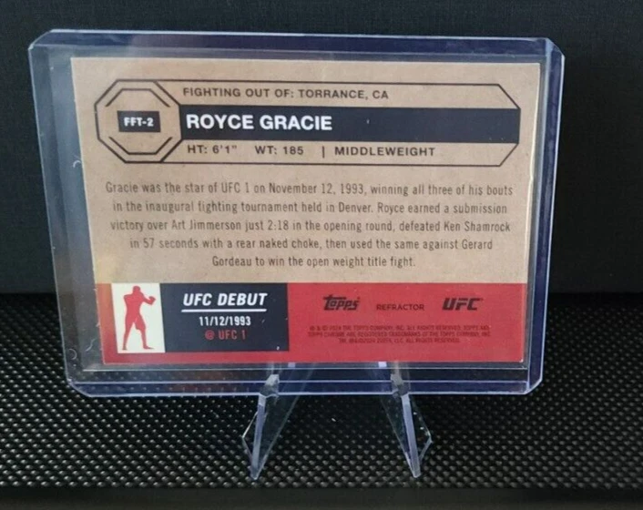 2024 Topps Chrome UFC ROYCE GRACIE 1954 Topps Refractor Parallel 1:34 #FFT-2 - Image 2 of 2