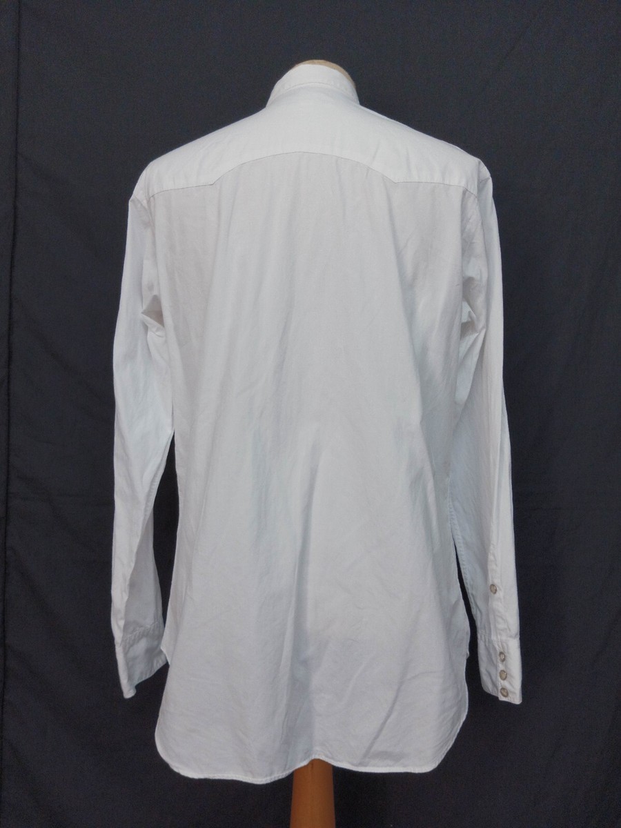 Vintage 80s Polo Ralph Lauren Pearl Snap White Cotton Men's