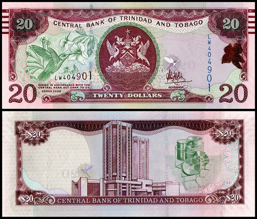 Trinidad & Tobago 20 Dollars, 2006, P-49c, UNC X 100 PCS Bundle Pack - Picture 2 of 2