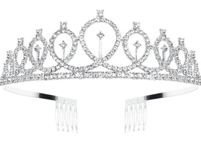Bling Kristall Strass Brautkrone mit Seitenkamm