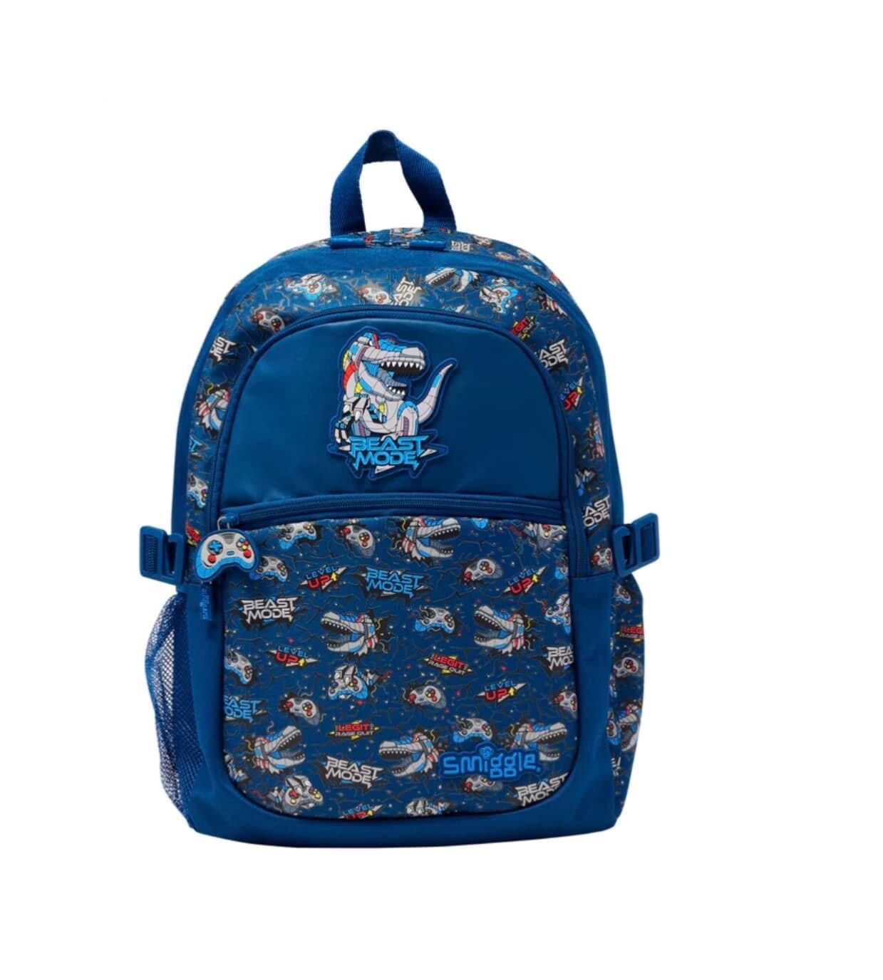 Mochila Smiggle chicos color azul edad 8-10 con etiqueta