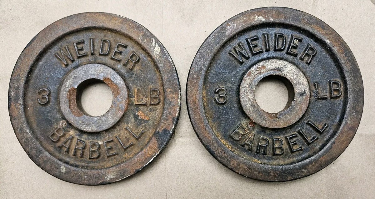 Poids Standard Weider 3lbs – Ancienne Plaque Fonte Trou 1″ Pour Musculation