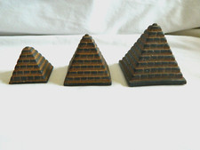 Egyptian Stone Black Brown Pyramid Set Resin 1.5", 2", 2.5"  #21