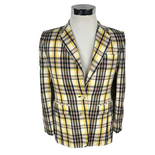 Vtg 90's Ralph Lauren Chore Jacket Womens Lined Blue Plaid Zip