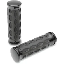 Drag Specialties Black/Rubber Hotop Grips | 0630-0774