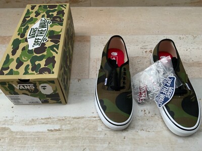 Neu mit Karton Vans X Bape Authentic 44 DX Schuhe Camouflage Grün Größe UK 7 EUR 40,5 US 8 NEU