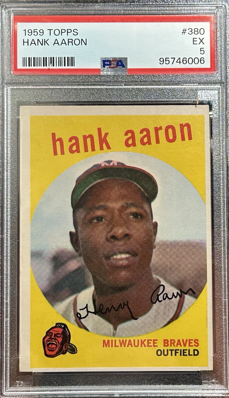 1959 Topps HANK AARON #380 Milwaukee Braves PSA 5