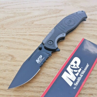 Smith & Wesson M&P Folding Knife 3.5'' Stainless Blade Rubber/Aluminum Handle