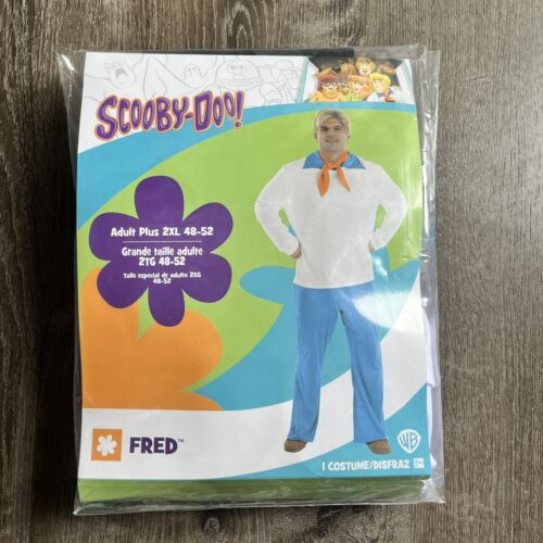 Scooby Doo Erwachsene Plus 2XL 48-52 Fred Kostüm Cosplay. 3 Stück