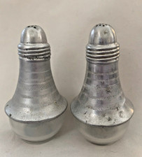 Vintage Salt  Pepper Shakers MCM Art Deco Atomic Weighted