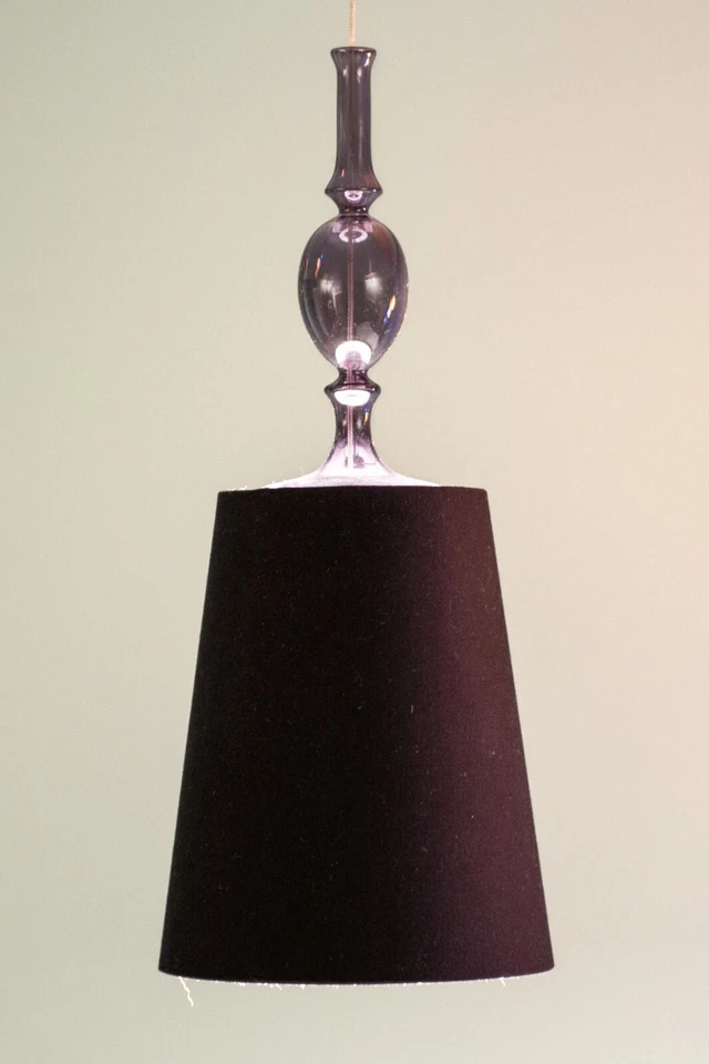 Tech Lighting Kiev Pendant, Black Fabric and Glass, Monorail, satin nickel - Image 2 of 4