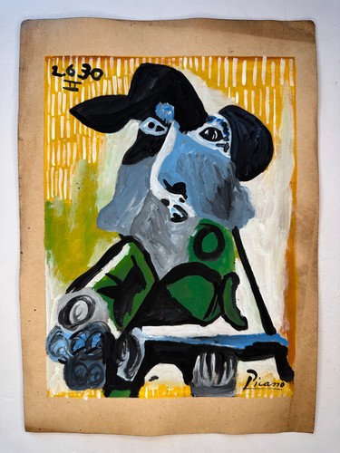Pablo Picasso COA art painting original drawing vintage paper signed stamped