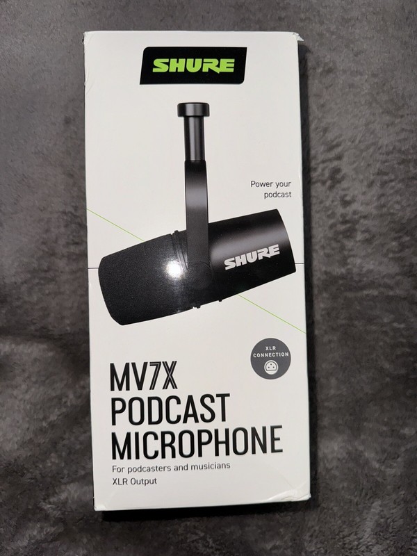 Brand NEW! Shure MV7X Dynamic Podcast XLR Microphone with Voice Isolation Black