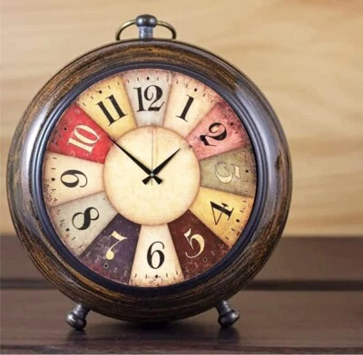 Horloge de bureau ancienne en bois 5" fait main horloge de bureau horloge sus... - Photo 1/4