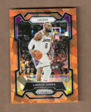 2023/24 Panini Prizm Lebron James Short Printed Orange Ice Prizm Card #63