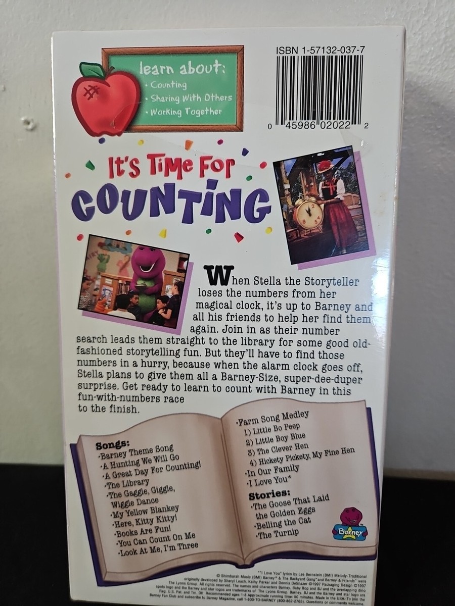 Barney - Its Time For Counting (VHS, 1998) for sale online | eBay