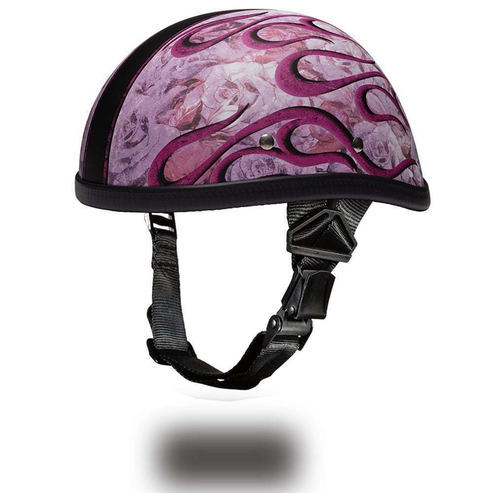 Daytona Helmets Skull Cap EAGLE-CHROME Motorcycle Helmet – Open Face, Snell Approved, White