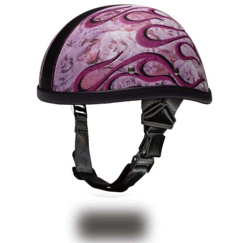 Daytona Helmets Skull CAP EAGLE- W/ FLAMES PINK Biker Motorcycle Helmet  - Zdjęcie 1 z 5