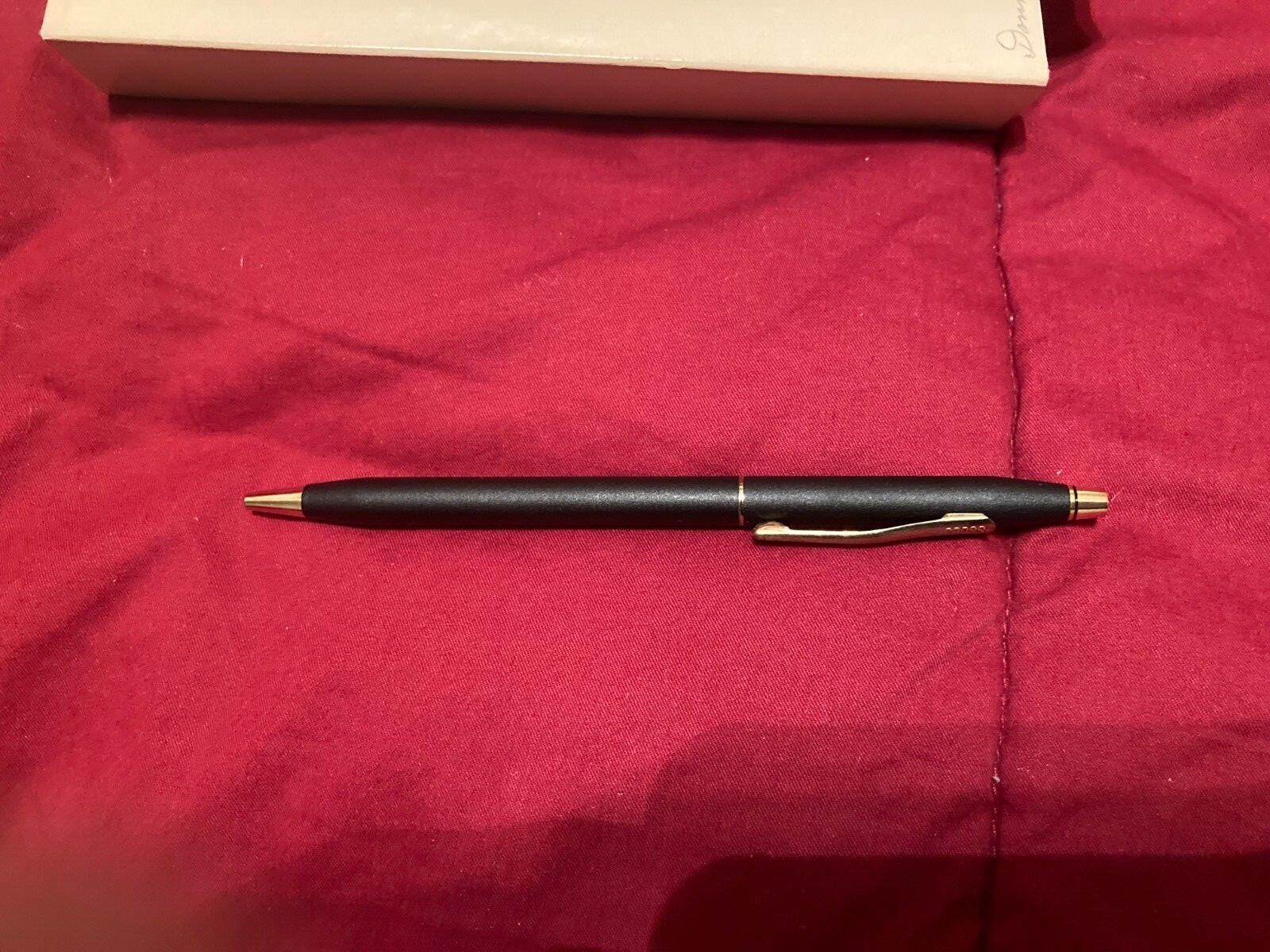 Vintage Cross Matte Black With Gold Trim Ballpoint Pen Good Condition