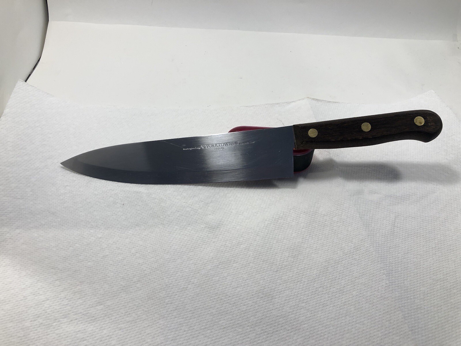 Vtg Washington Yorktowne Chef Knife Stainless 7” Blade Full Tang