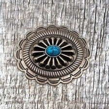 Southwest Oval Conchos Turquoise Antique Nickel Concho CON410-AN