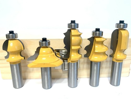 5 pc 1/2" Shank Architectural Specialty Molding 2 Router Bit set w/Box - Picture 4 of 12