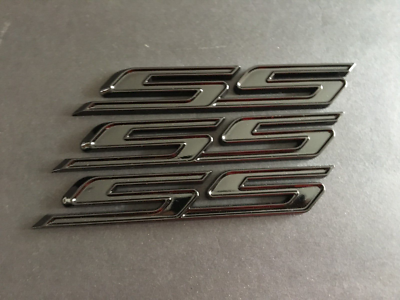 Ss Emblem SS Badge Emblems - 3-Piece Red Fender/Trunk Decal