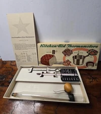 Kitchen-Aid Thermometer Set Original Box Candy Deep Fry Chaney Mfg. Co. Vintage