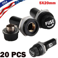 20PCS Panel Mounted Screw Cap Fuse Holder for 5x20mm Glass Tube Fuses NEW
