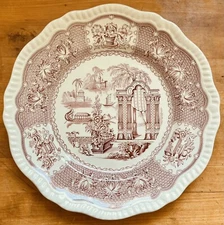 The Spode Archive Collection Regency Series Cranberry Pagoda 11" Dinner Plate