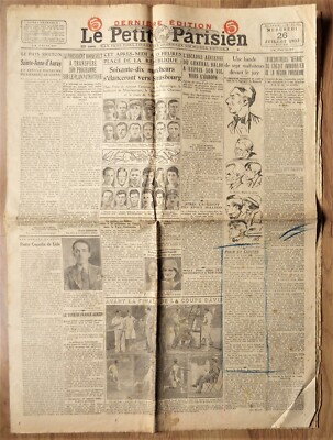  Le Petit Parisien Zeitung 26. Juli 1933 Finale Davis Cup Marsch Straßburg