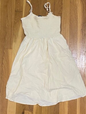 NWOT brandy melville mini dress beige linen blend spaghetti strap | eBay