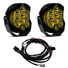 Baja Designs Amber LP9 Sport Pair 5,000K LED Driving/Combo Lights/Toggle Harness