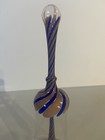 Vintage Hand Blown Swirl Bell Blue and Pink 7.5" Tall Decorative  — photo 3