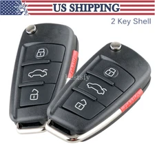 2 for 2006 2007 2008 2009 2010  Audi A4 A6 TT Q7 Flip Remote Key Fob Case  Blade