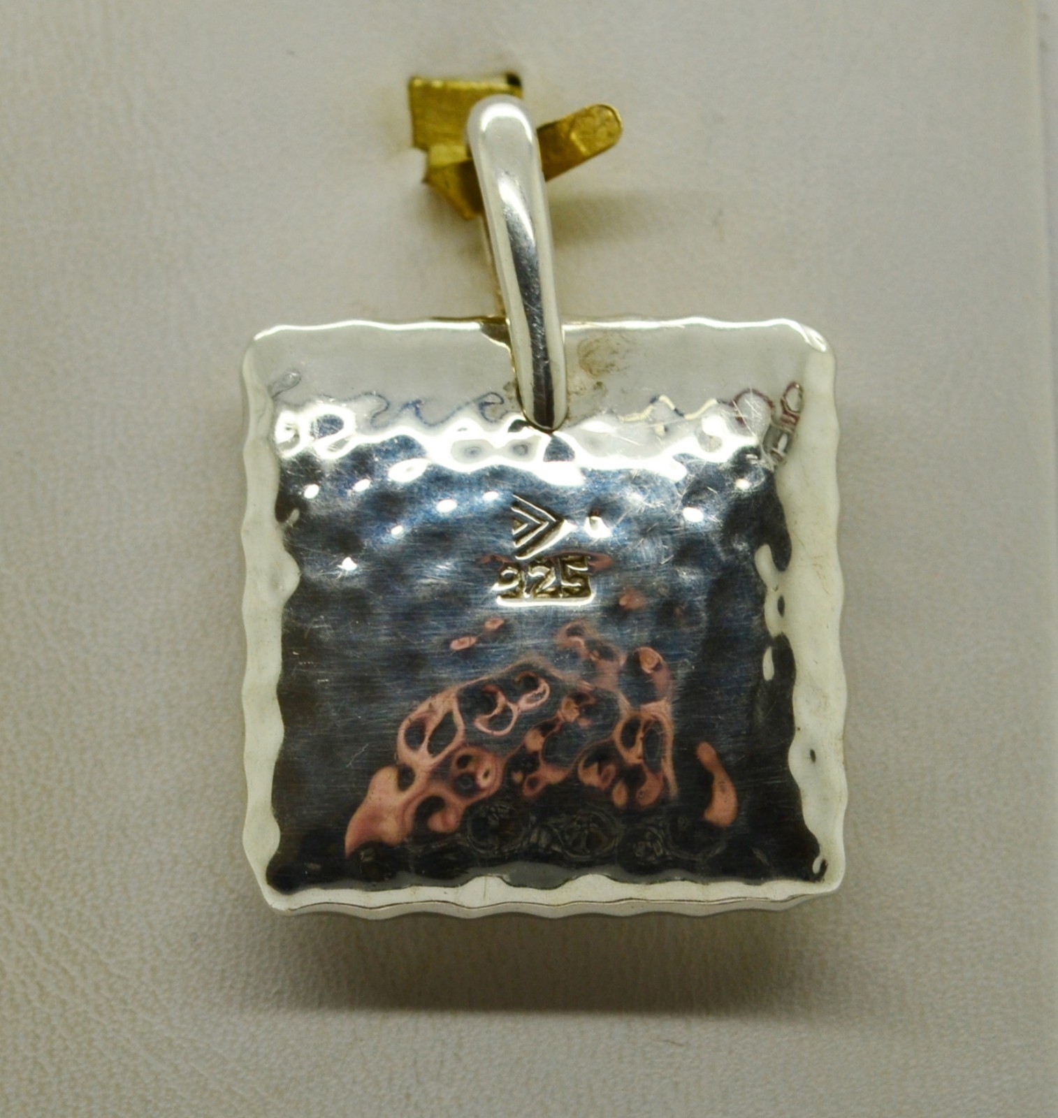 STERLING SILVER SILPADA HALLMARK LARGE HAMMERED SQUAR… Gem