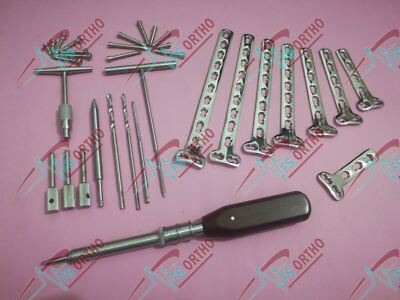 Large Fragment Locking Set 4.5 T-Butress Plate Lot of 220 Pcs