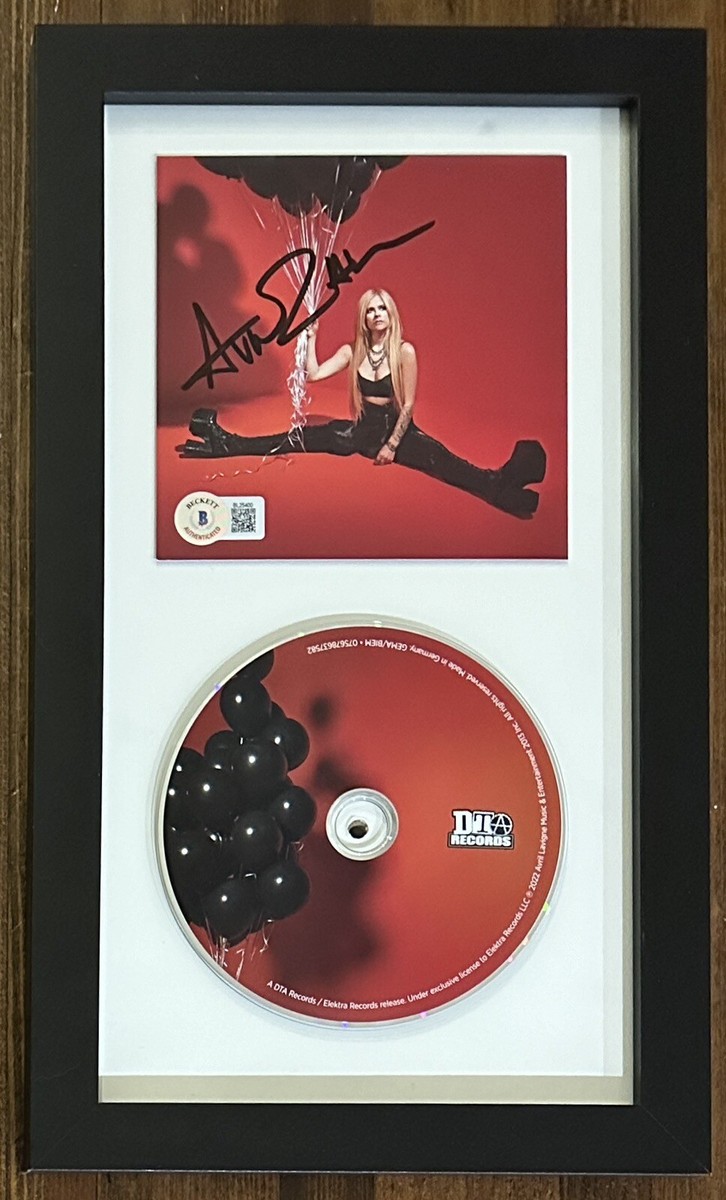 FRAMED Avril Lavigne Signed Love Sux Sucks CD Art Card BAS Beckett
