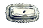 Irvinware Silver Plate Chrome Covered Butter Dish Made in USA