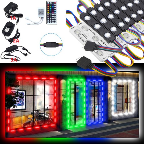 12V 5050 R-G-B 3 LED Module Light Strip Lamp 3LEDs Injection Black ABS Tape Sign - Picture 1 of 23