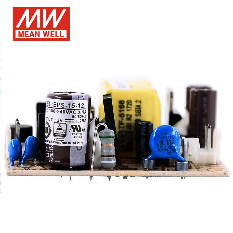 MEAN WELL EPS-15 Series 3.3/5/7.5/12/15/24/27/36/48 9W~15W PCB single ...