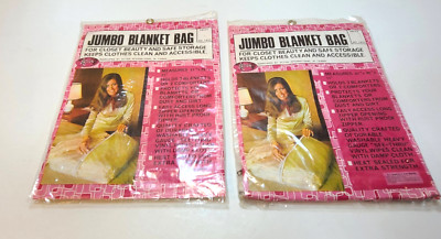 Vintage Jumbo Blanket Comforter Bags Lot of 2 Size 21''x25''x11''