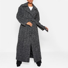 I Saw It First Womens Premium Belted Longline Formal Coat Duster Coats Collared